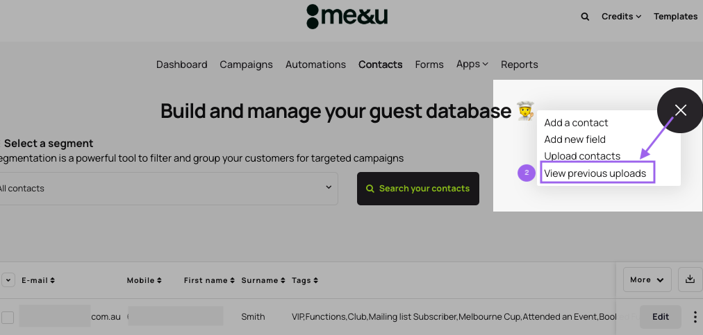 Dropdown menu Contacts.png